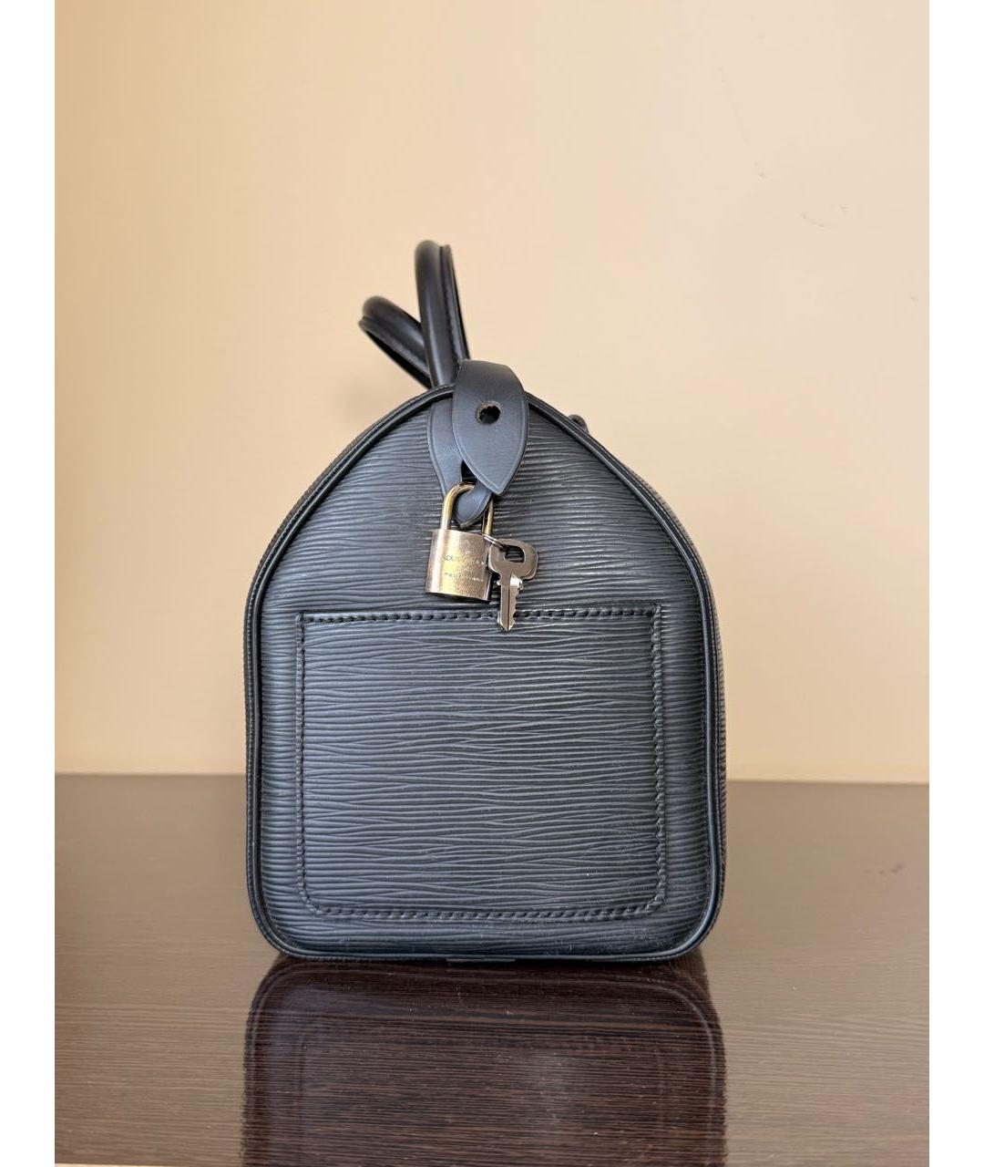 LOUIS VUITTON Черная кожаная сумка с короткими ручками, фото 2