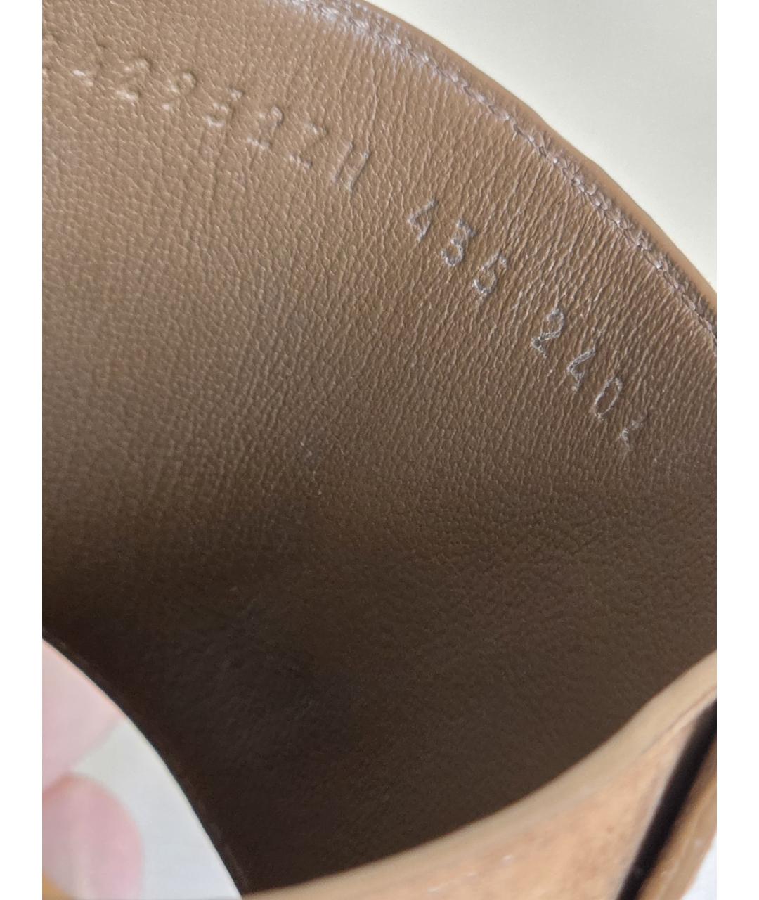 HERMES Коричневые замшевые шлепанцы, фото 4