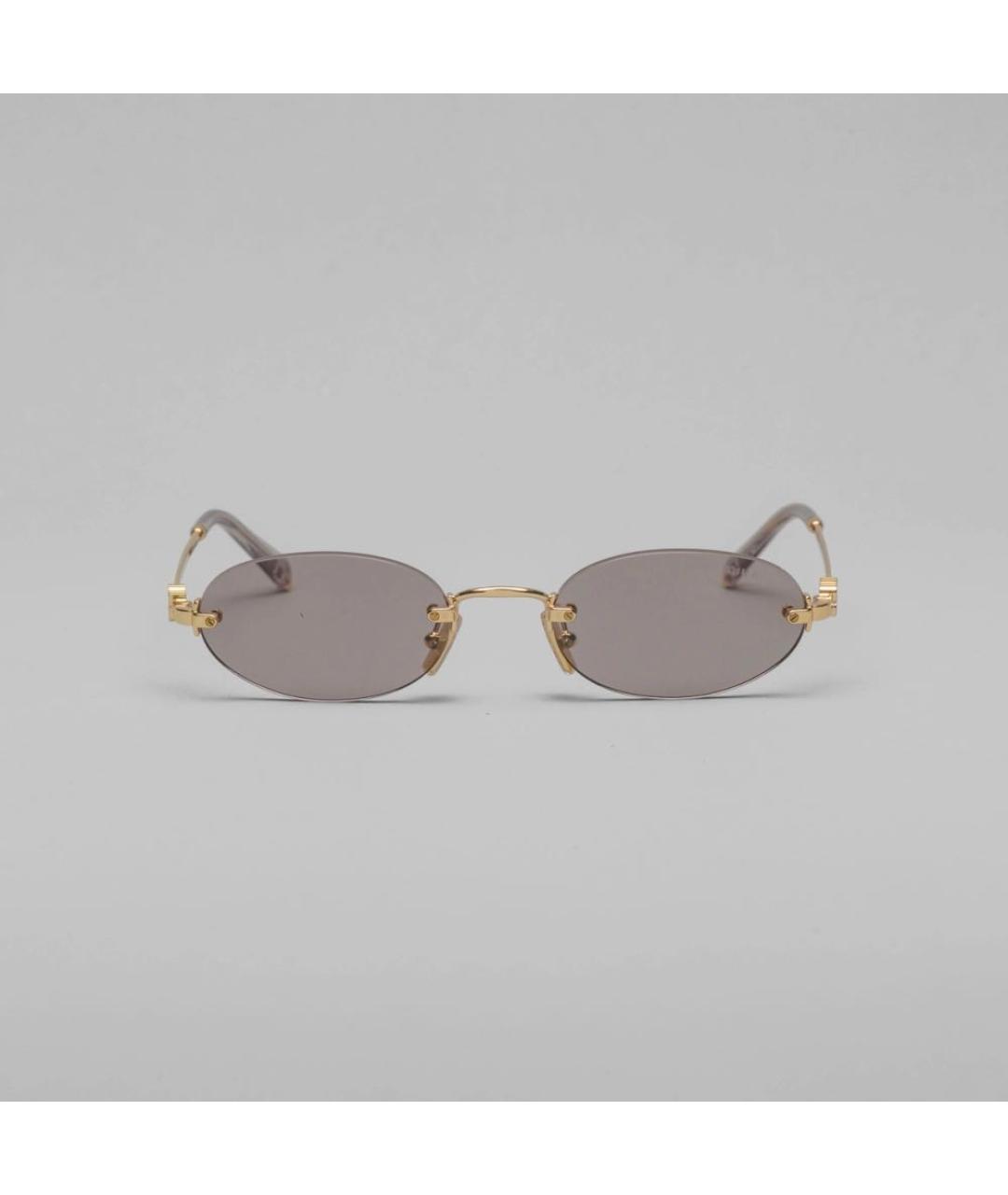 MIU MIU Золотые металлические солнцезащитные очки, фото 3