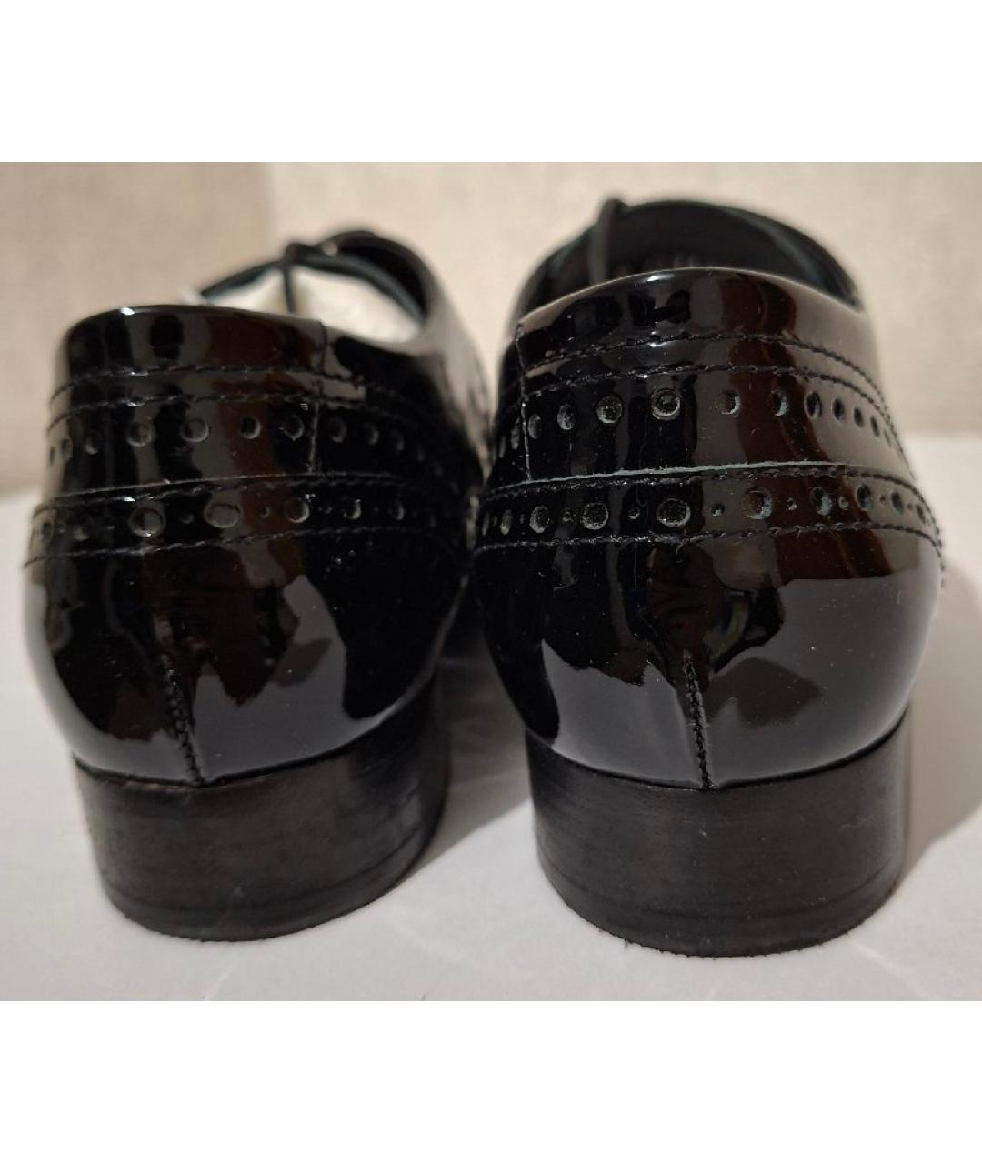 CHANEL Черные брогги и оксфорды из лакированной кожи, фото 4