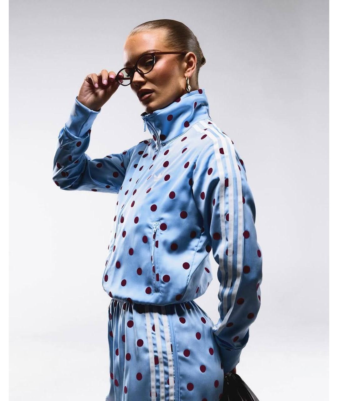 ADIDAS Голубая полиэстеровая спортивная куртка, фото 3