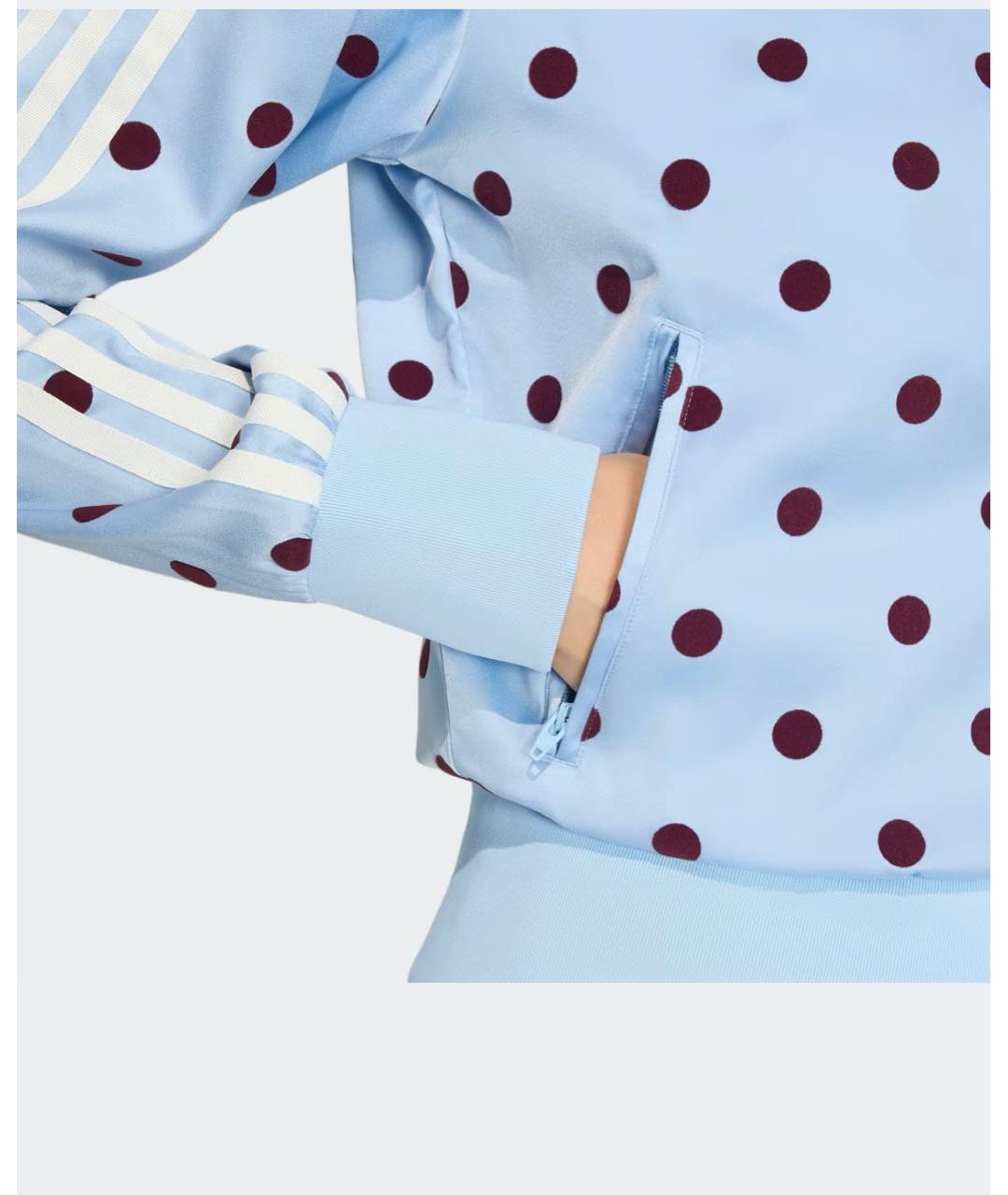 ADIDAS Голубая полиэстеровая спортивная куртка, фото 2