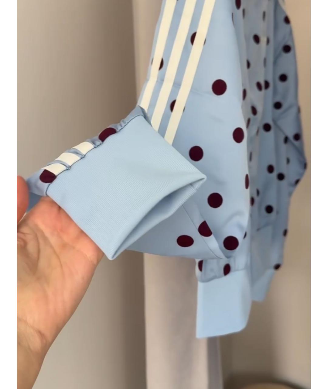 ADIDAS Голубая полиэстеровая спортивная куртка, фото 4