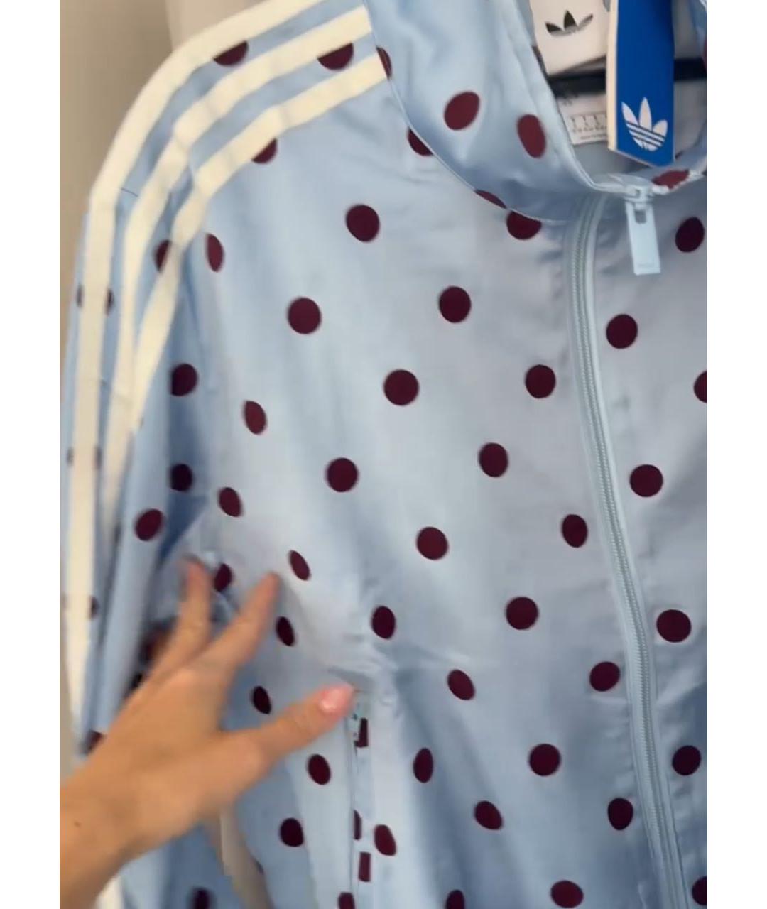 ADIDAS Голубая полиэстеровая спортивная куртка, фото 5