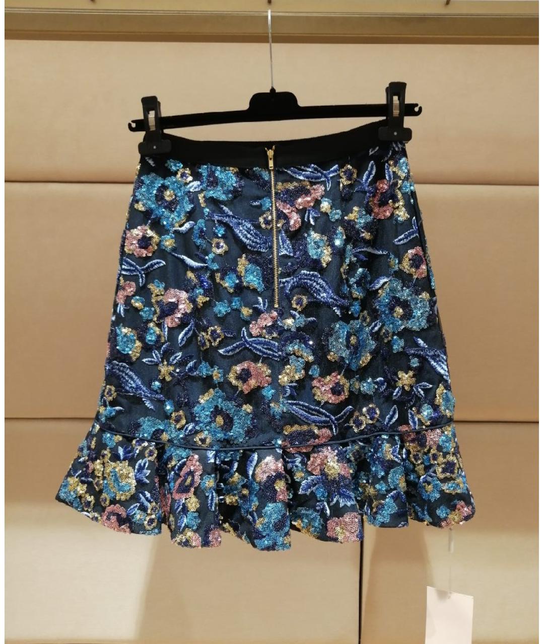 SELF-PORTRAIT Мульти полиэстеровая юбка мини, фото 3