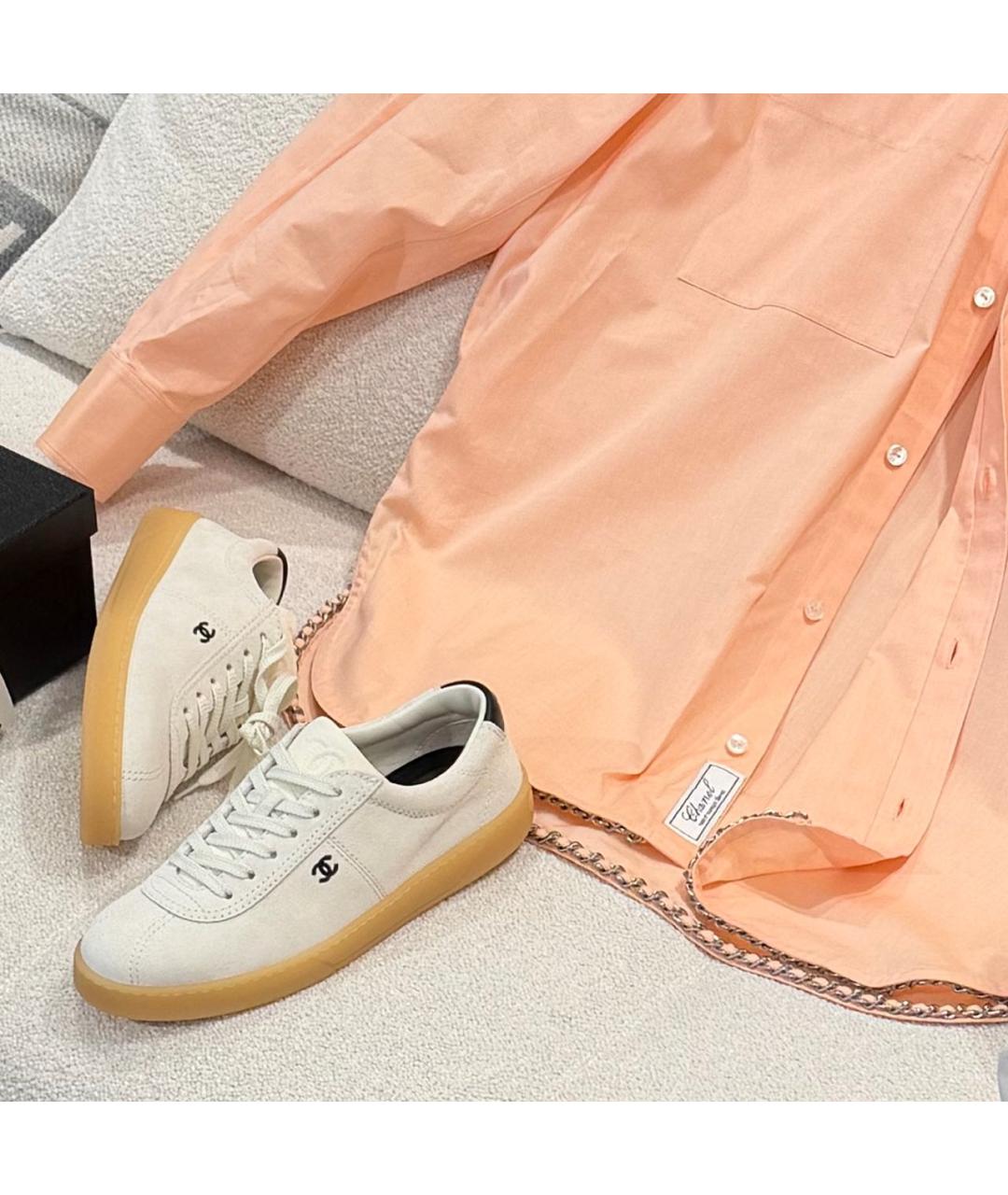 CHANEL Бежевые замшевые кеды, фото 7