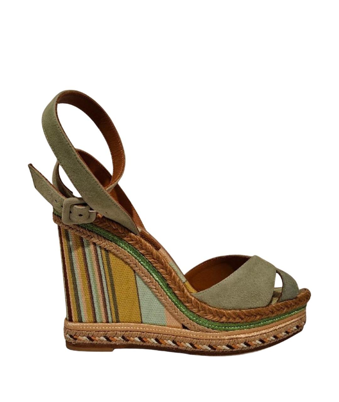 VALENTINO Мульти замшевые босоножки, фото 1