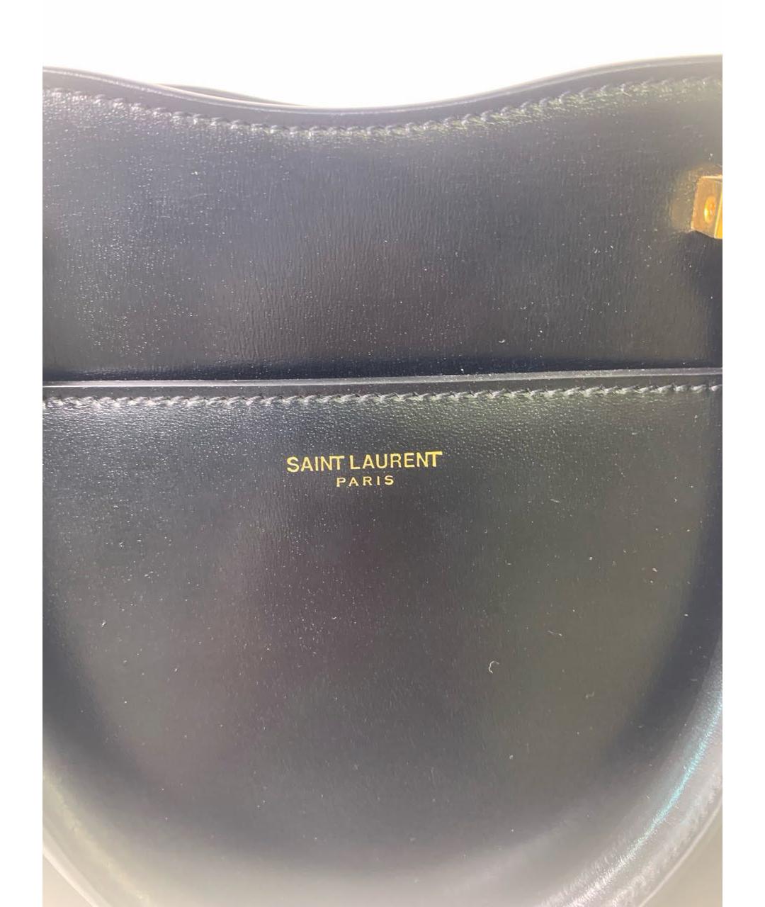 SAINT LAURENT Черная кожаная сумка тоут, фото 7