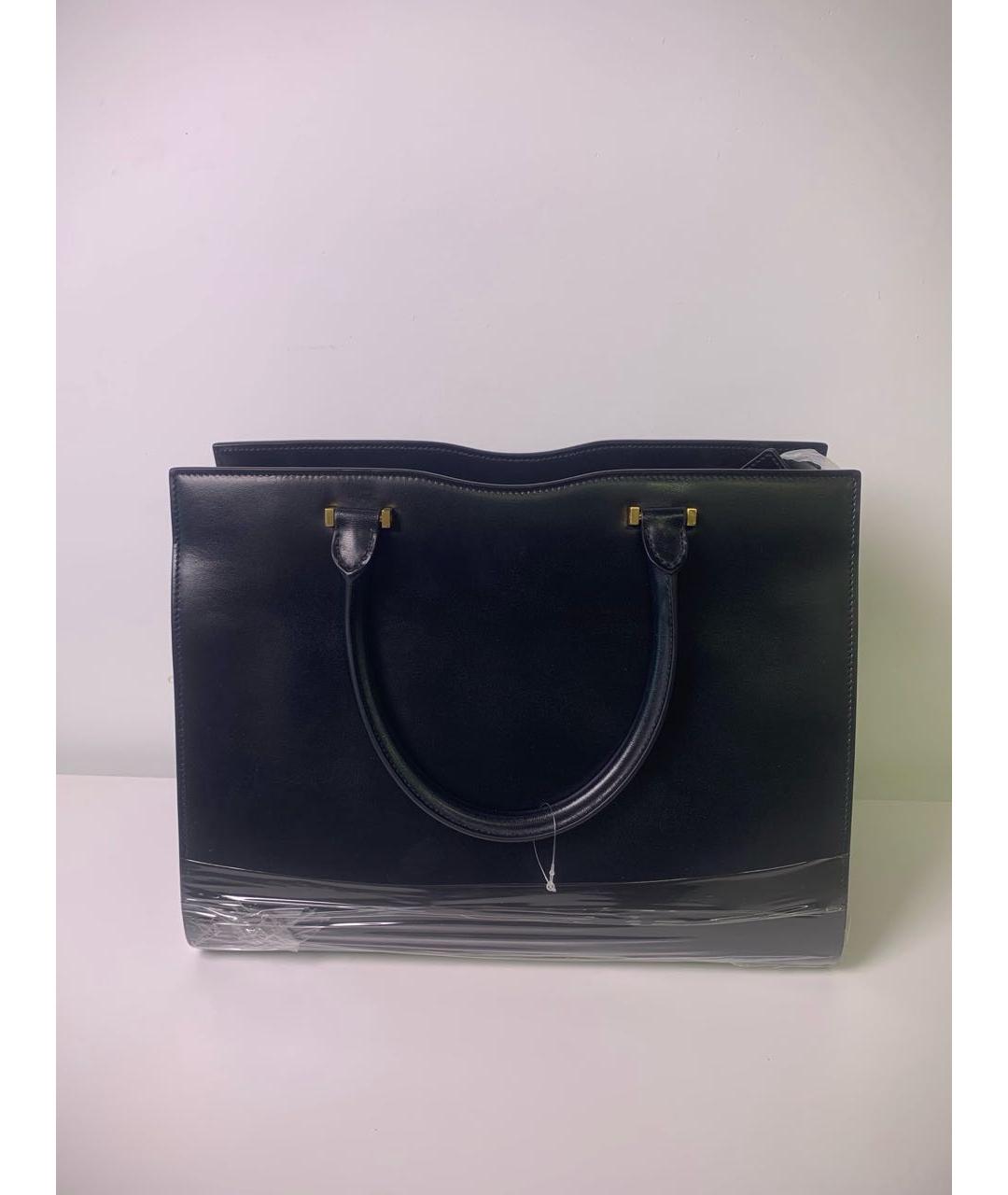 SAINT LAURENT Черная кожаная сумка тоут, фото 3