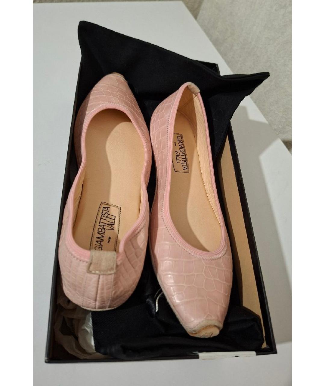 GIAMBATTISTA VALLI Розовые балетки из экзотической кожи, фото 7