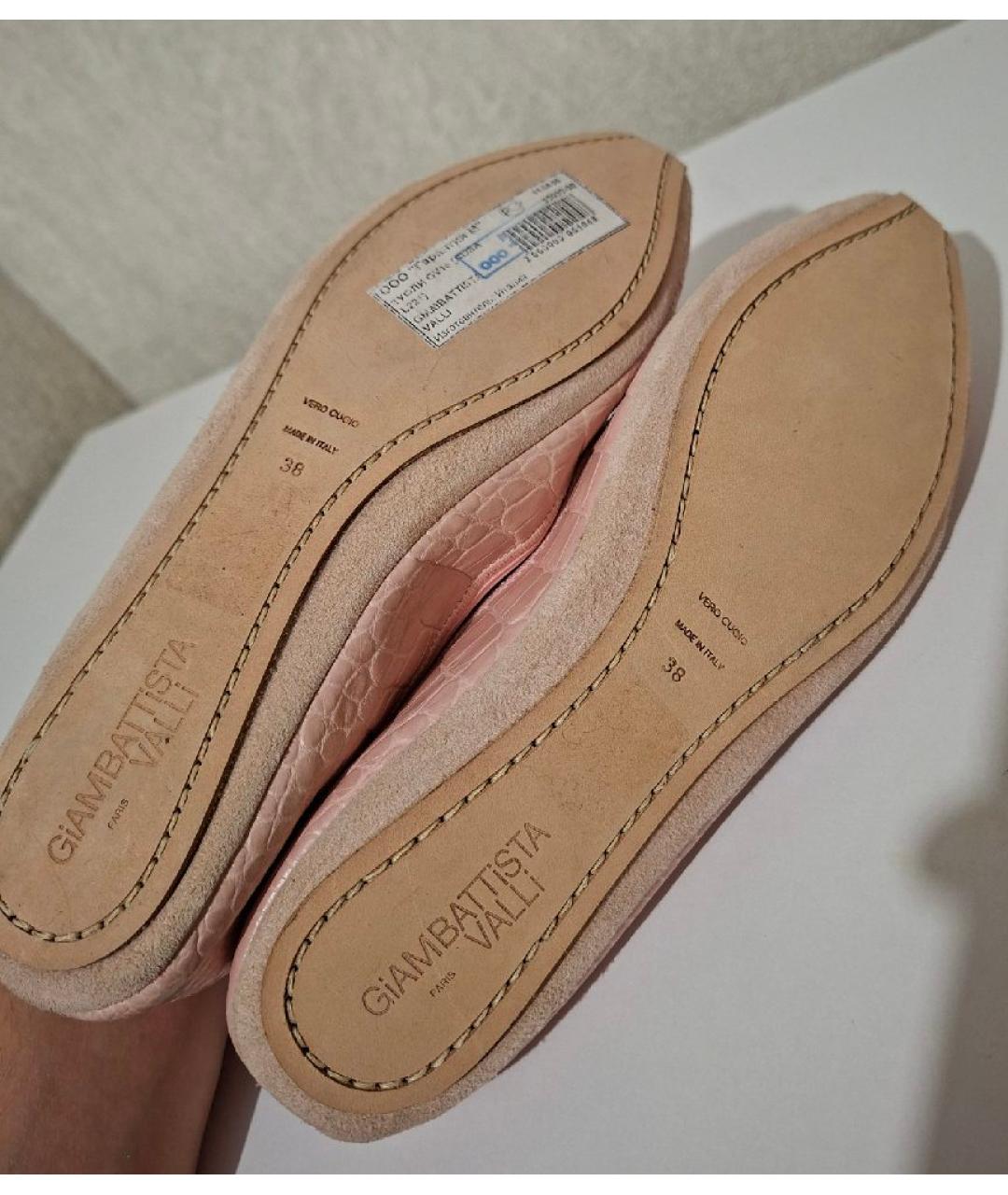 GIAMBATTISTA VALLI Розовые балетки из экзотической кожи, фото 6