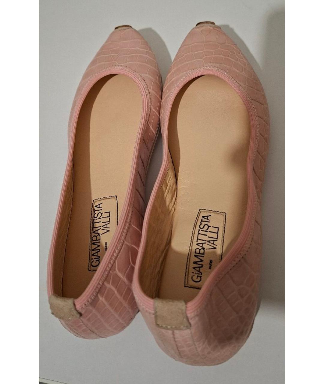 GIAMBATTISTA VALLI Розовые балетки из экзотической кожи, фото 5