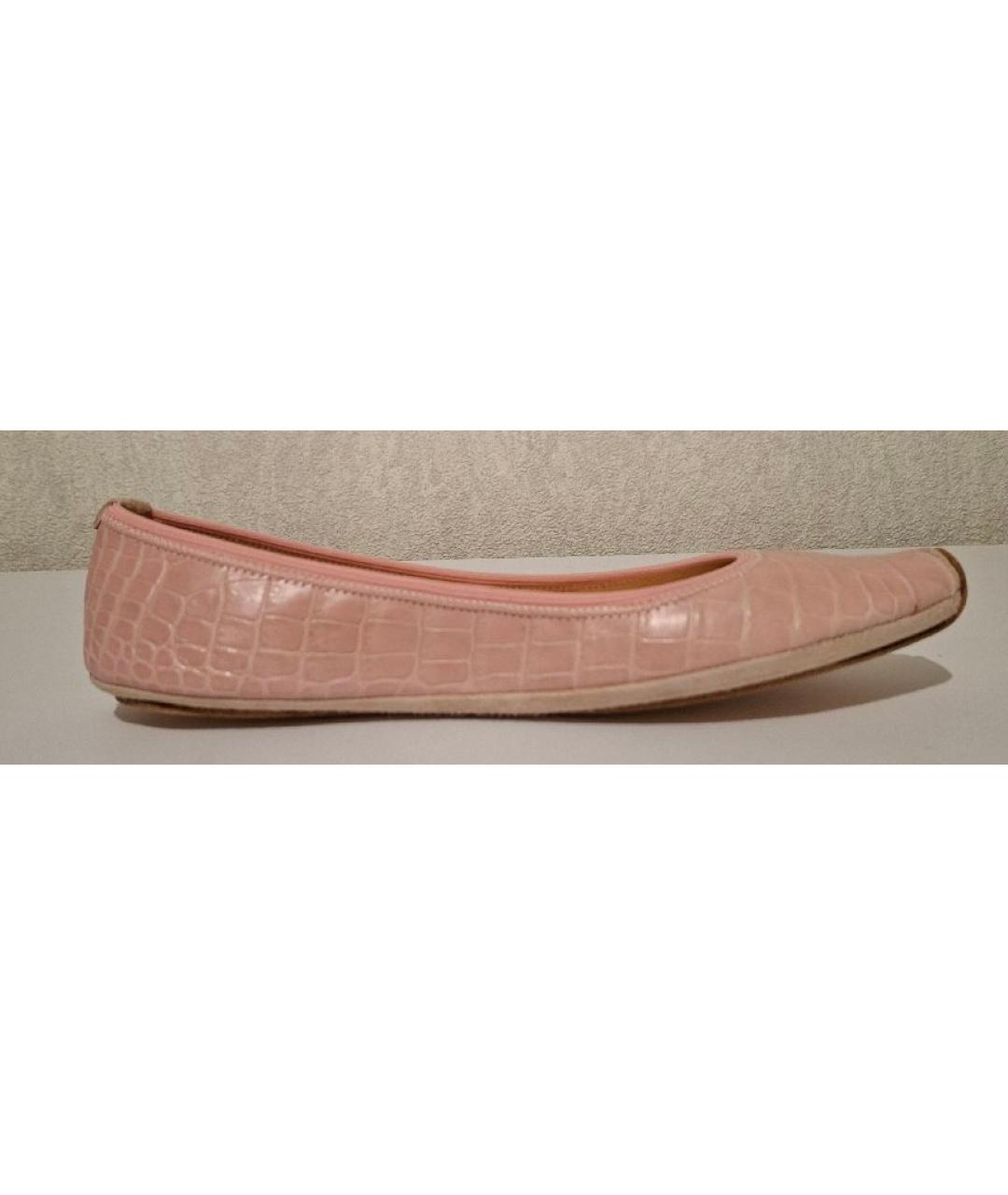 GIAMBATTISTA VALLI Розовые балетки из экзотической кожи, фото 8