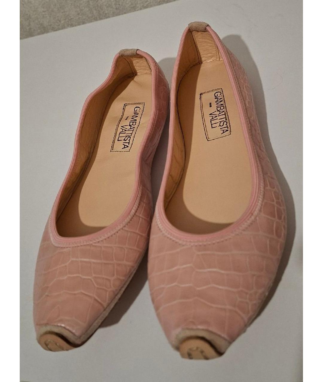 GIAMBATTISTA VALLI Розовые балетки из экзотической кожи, фото 3