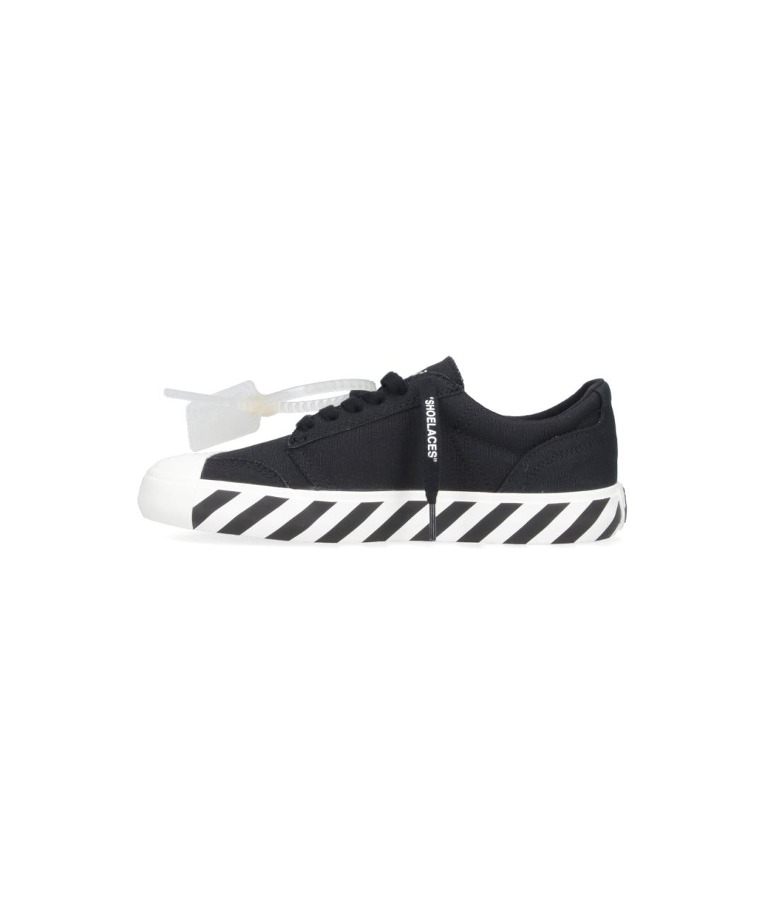 OFF-WHITE Черные текстильные низкие кроссовки / кеды, фото 3