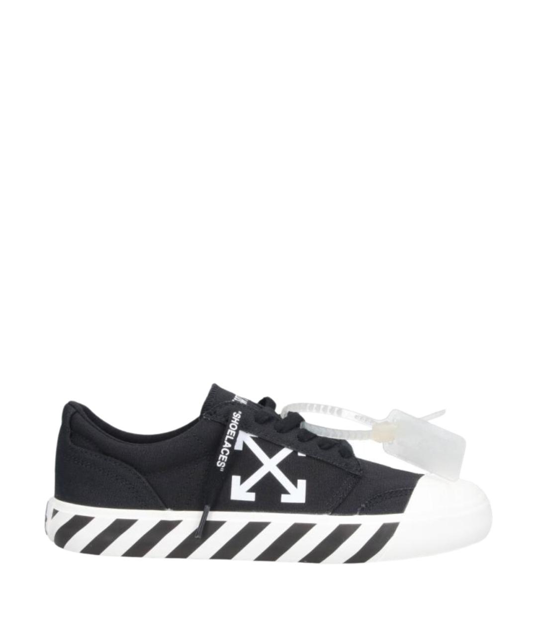 OFF-WHITE Черные текстильные низкие кроссовки / кеды, фото 1