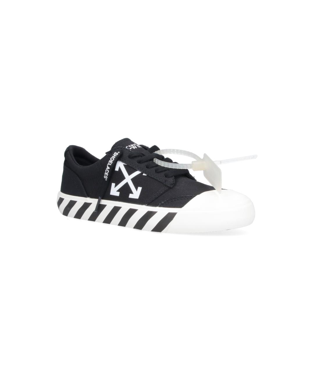 OFF-WHITE Черные текстильные низкие кроссовки / кеды, фото 2
