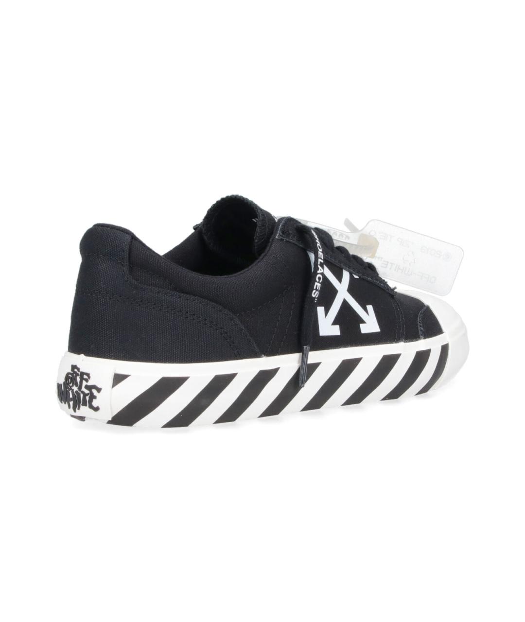 OFF-WHITE Черные текстильные низкие кроссовки / кеды, фото 4