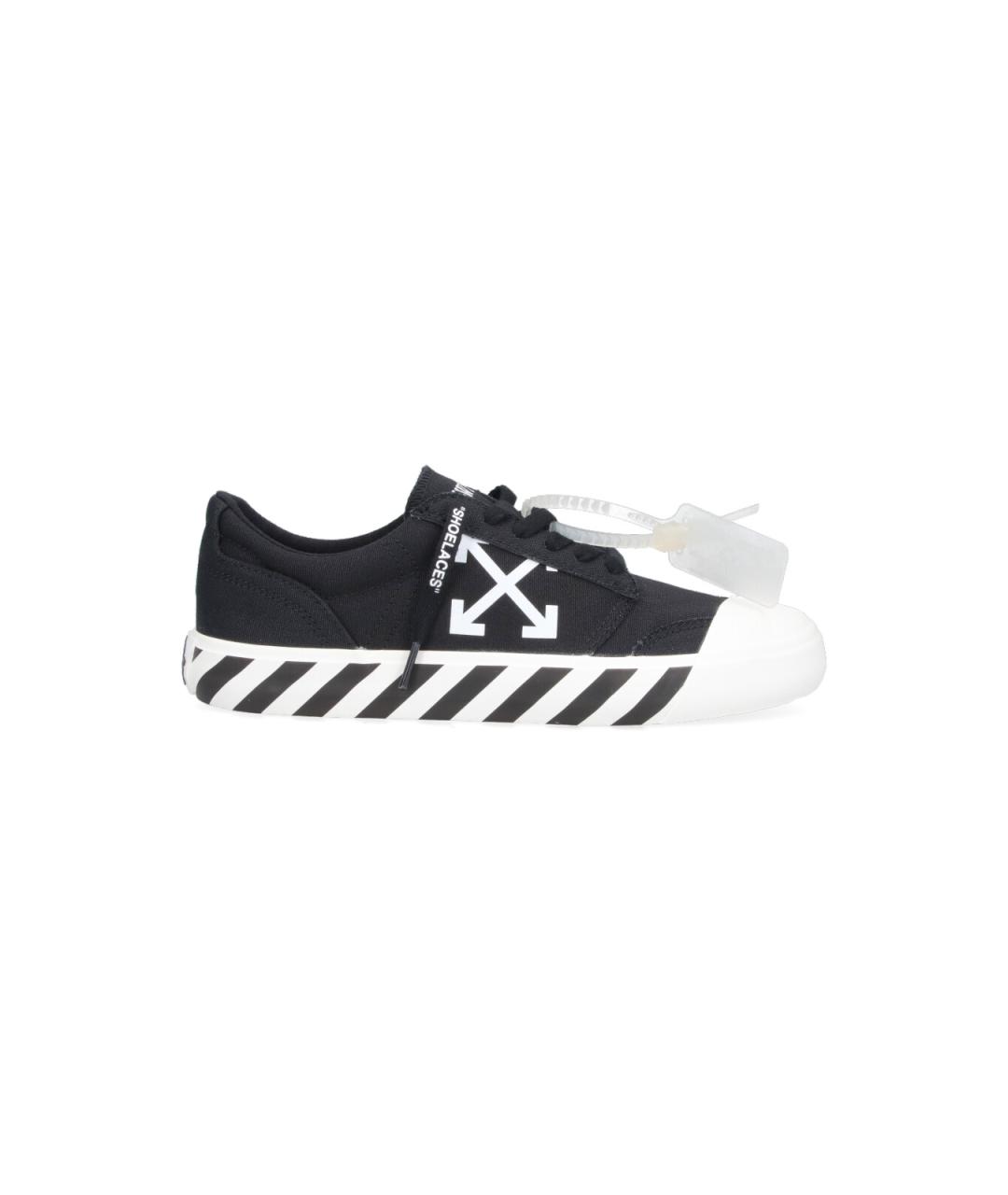OFF-WHITE Черные текстильные низкие кроссовки / кеды, фото 6