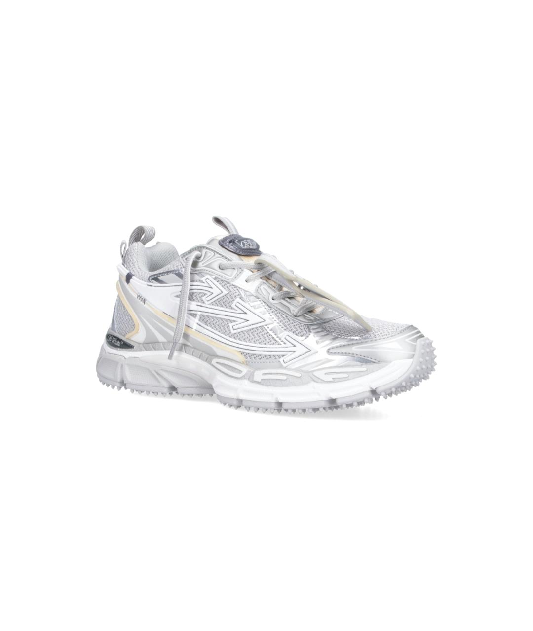 OFF-WHITE Серые текстильные низкие кроссовки / кеды, фото 2