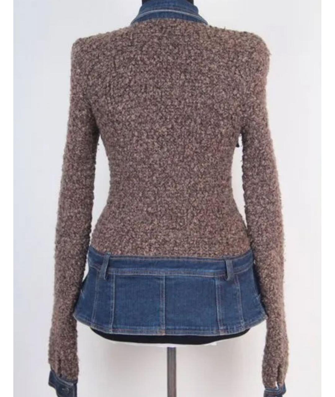 CHRISTIAN DIOR Бежевый твидовый жакет/пиджак, фото 4