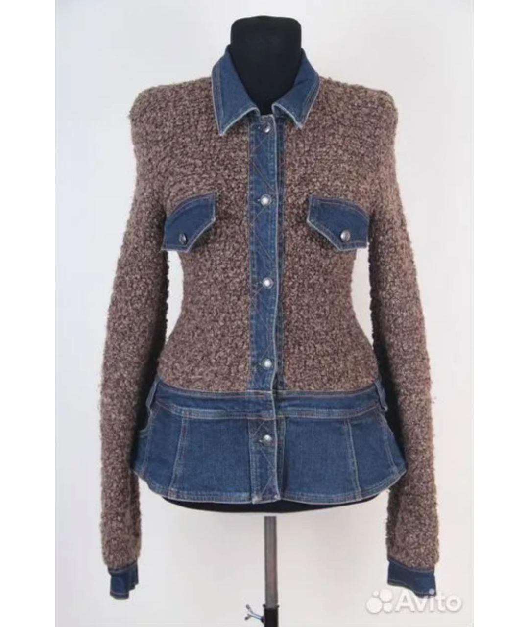 CHRISTIAN DIOR Бежевый твидовый жакет/пиджак, фото 9