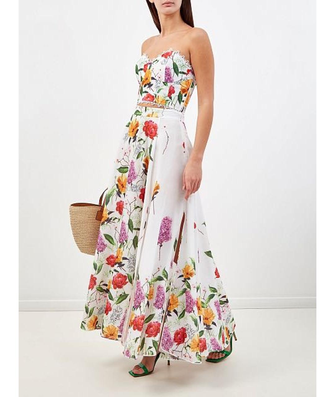 CHARO RUIZ Белая хлопковая юбка макси, фото 4