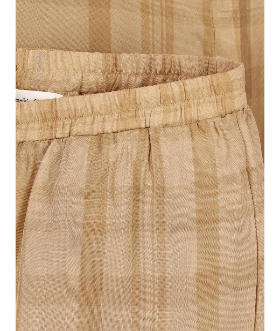 THE FRANKIE SHOP Бежевые вискозные прямые брюки, фото 5