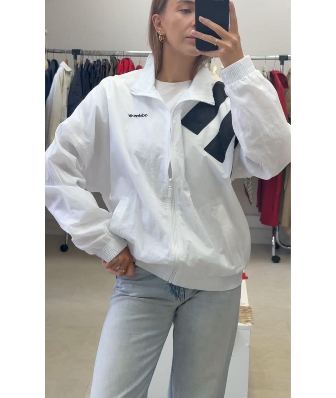 ADIDAS Белая полиэстеровая спортивная куртка, фото 5