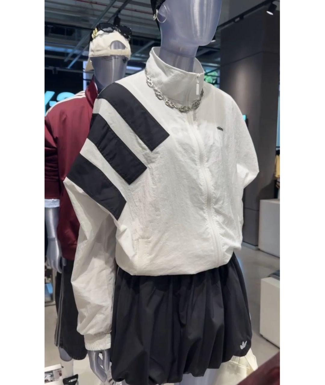 ADIDAS Белая полиэстеровая спортивная куртка, фото 4