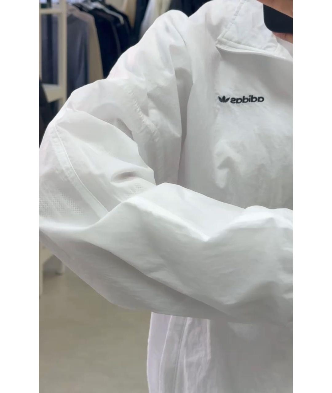 ADIDAS Белая полиэстеровая спортивная куртка, фото 6