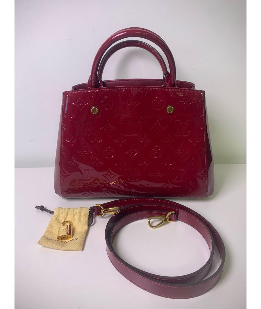 LOUIS VUITTON Красная сумка тоут из лакированной кожи, фото 2