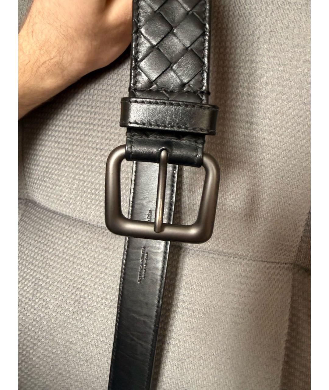 BOTTEGA VENETA Черный кожаный ремень, фото 6