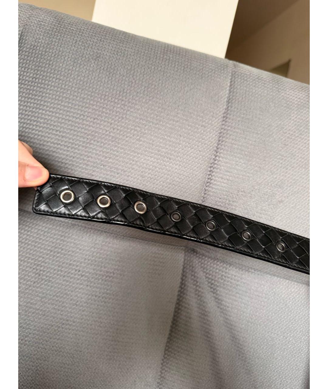 BOTTEGA VENETA Черный кожаный ремень, фото 5