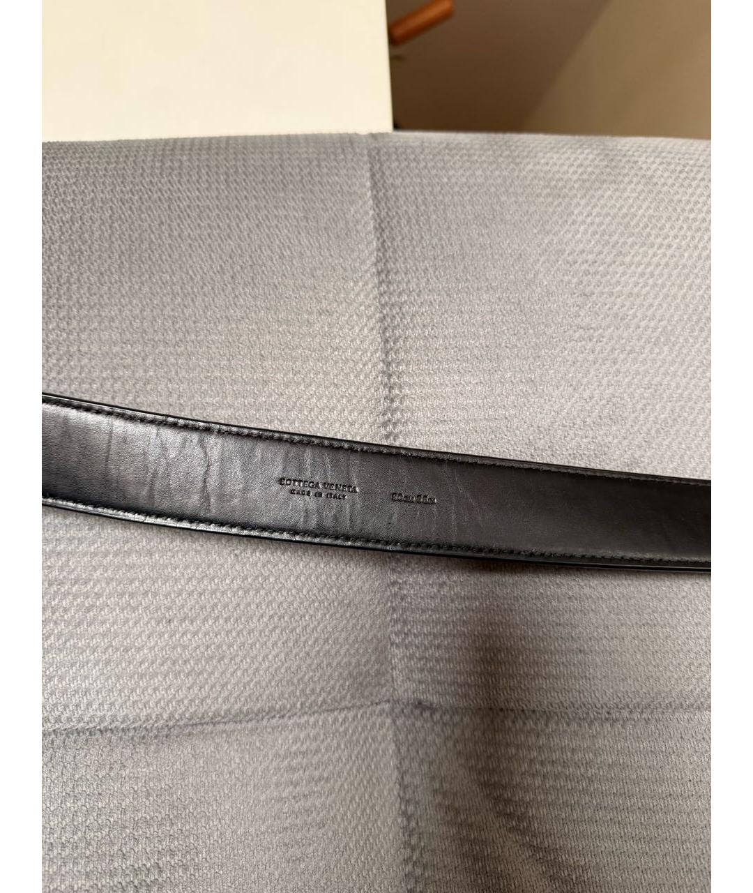 BOTTEGA VENETA Черный кожаный ремень, фото 3