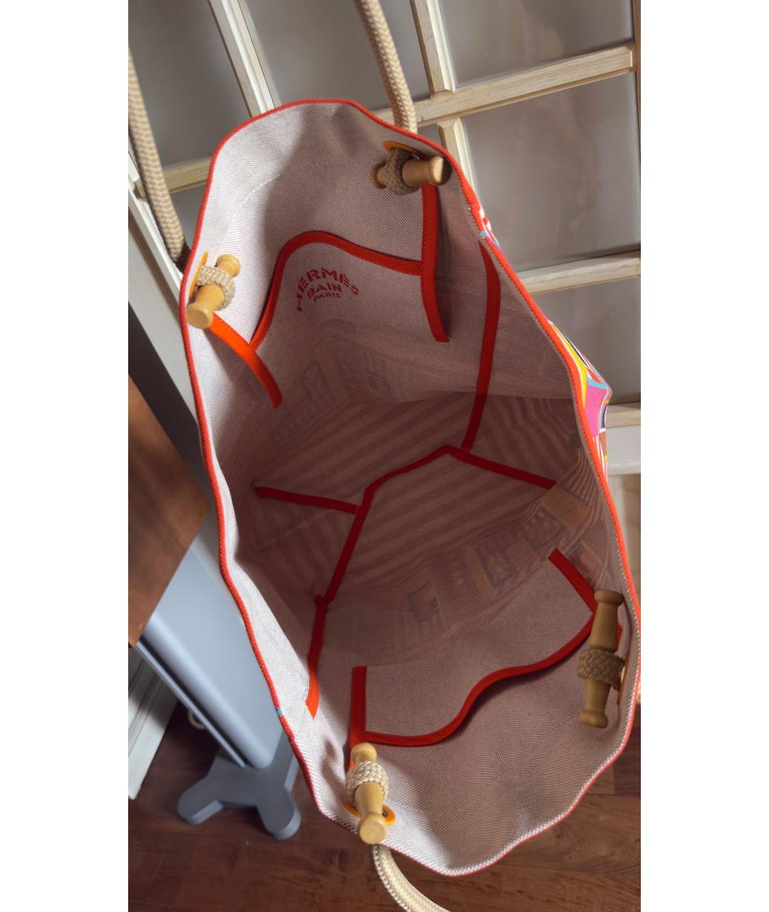 HERMES Мульти тканевая пляжная сумка, фото 2