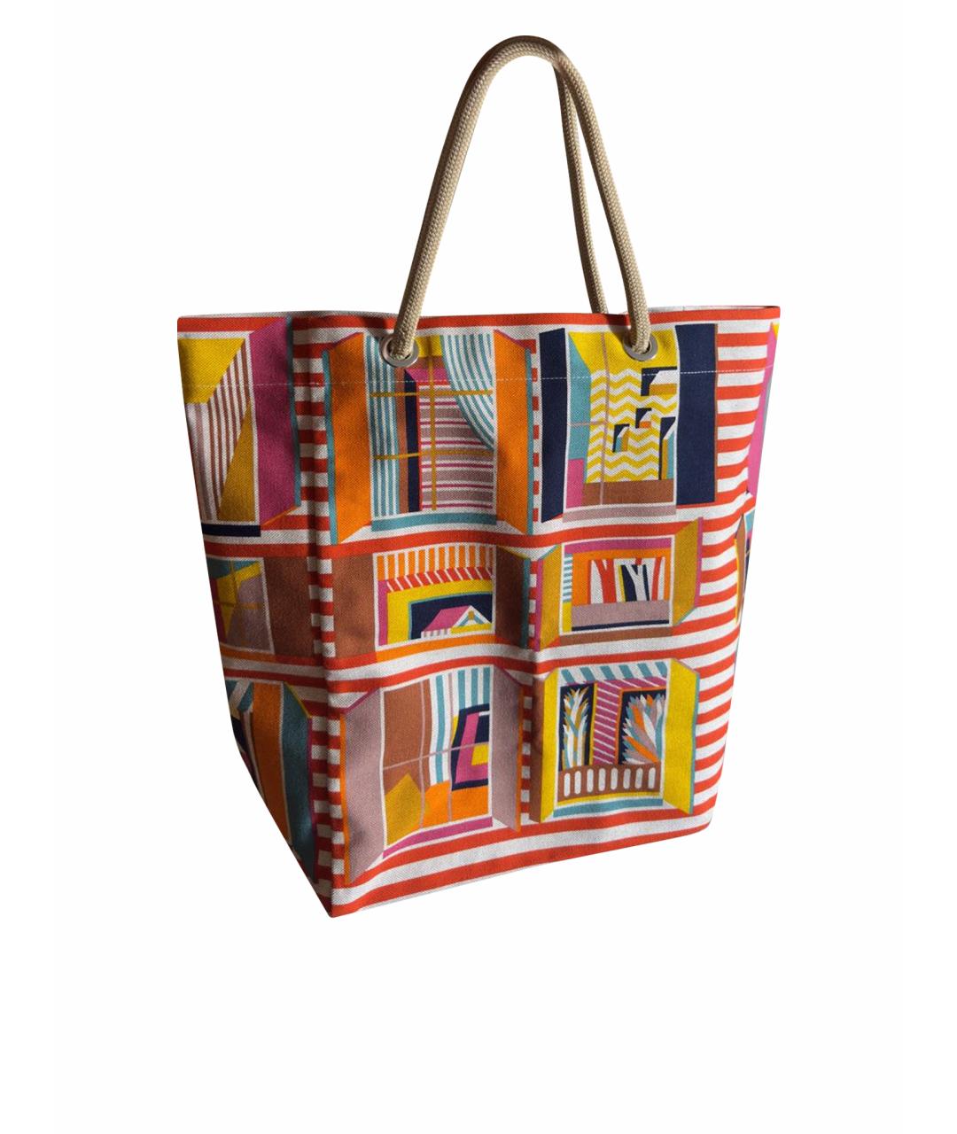 HERMES Мульти тканевая пляжная сумка, фото 1