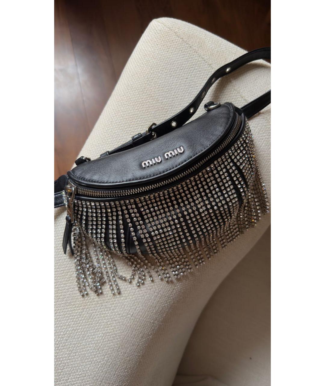 MIU MIU Черная кожаная сумка через плечо, фото 9