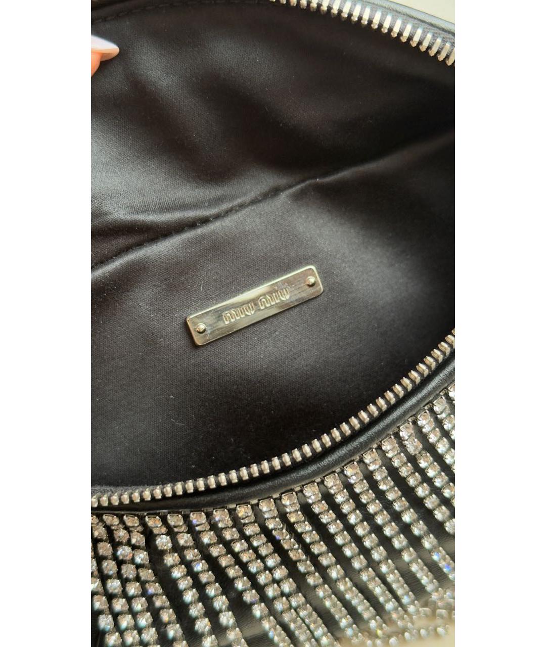 MIU MIU Черная кожаная сумка через плечо, фото 8