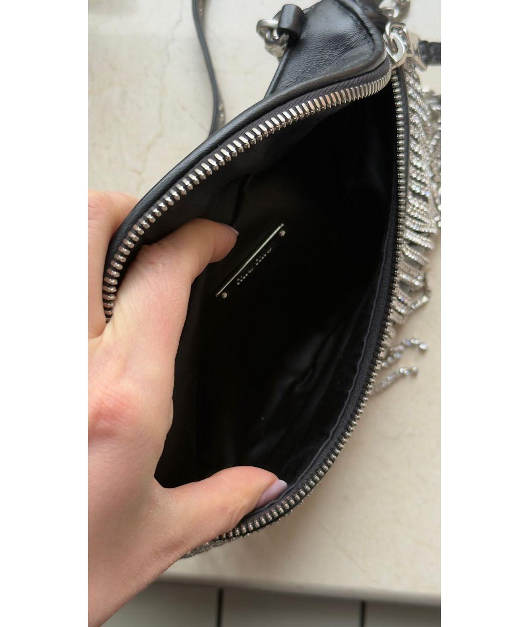 MIU MIU Черная кожаная сумка через плечо, фото 7