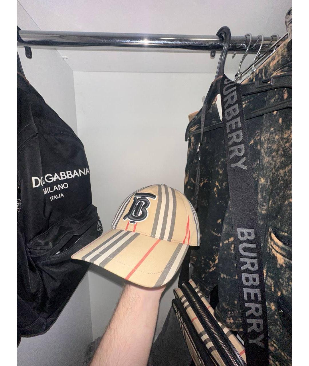 BURBERRY Бежевая хлопковая кепка/бейсболка, фото 6