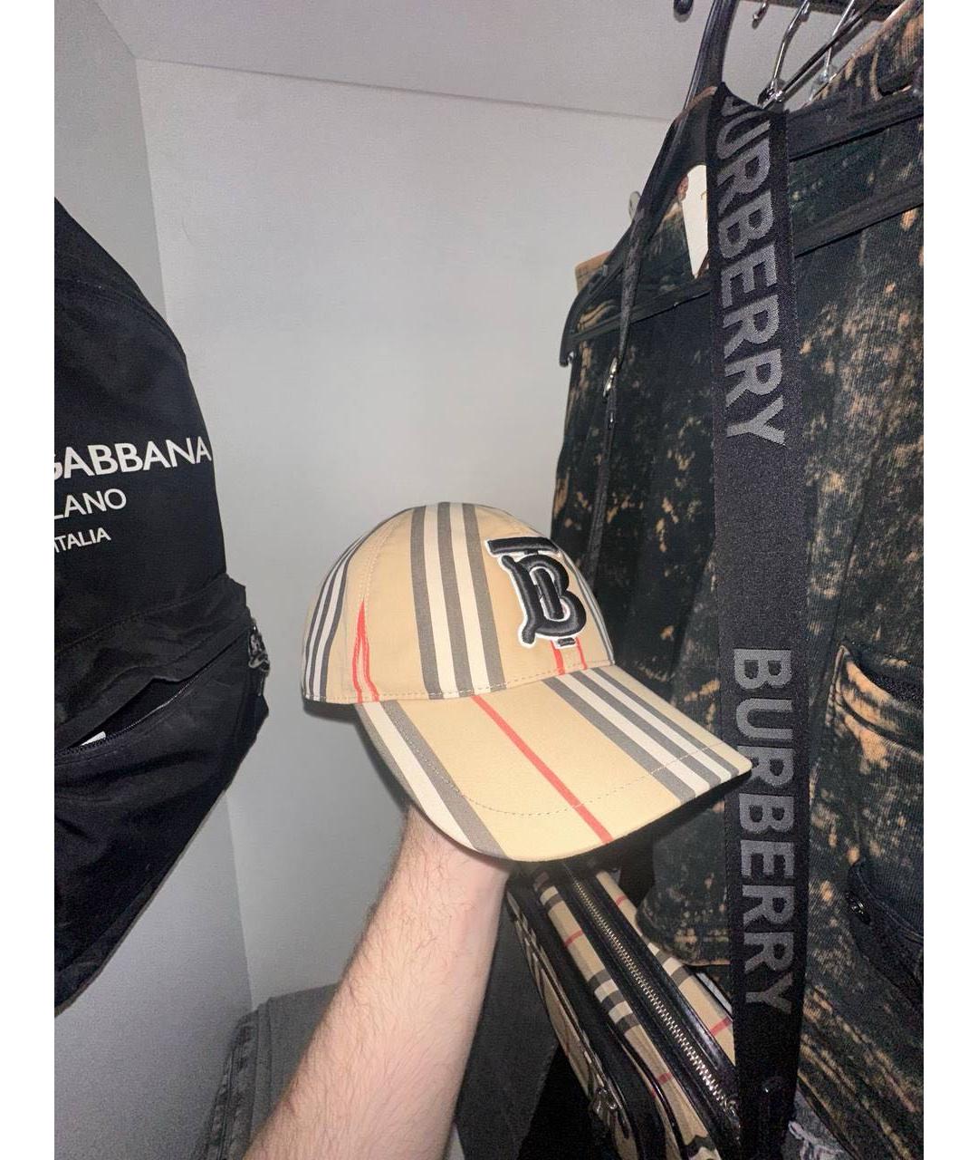 BURBERRY Бежевая хлопковая кепка/бейсболка, фото 2