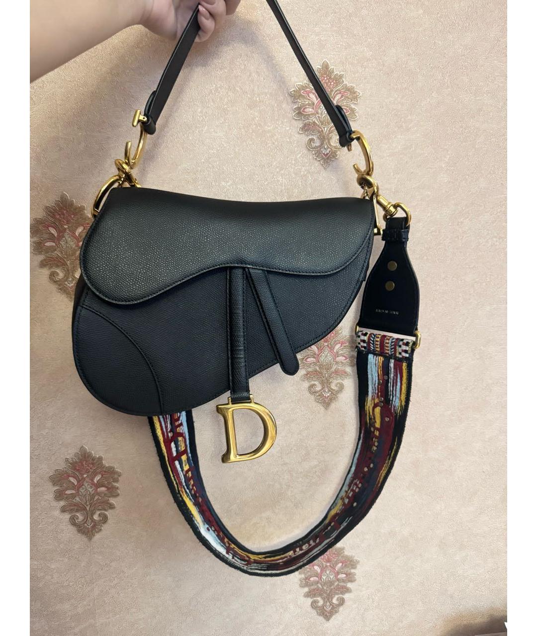 CHRISTIAN DIOR Черная кожаная сумка с короткими ручками, фото 2