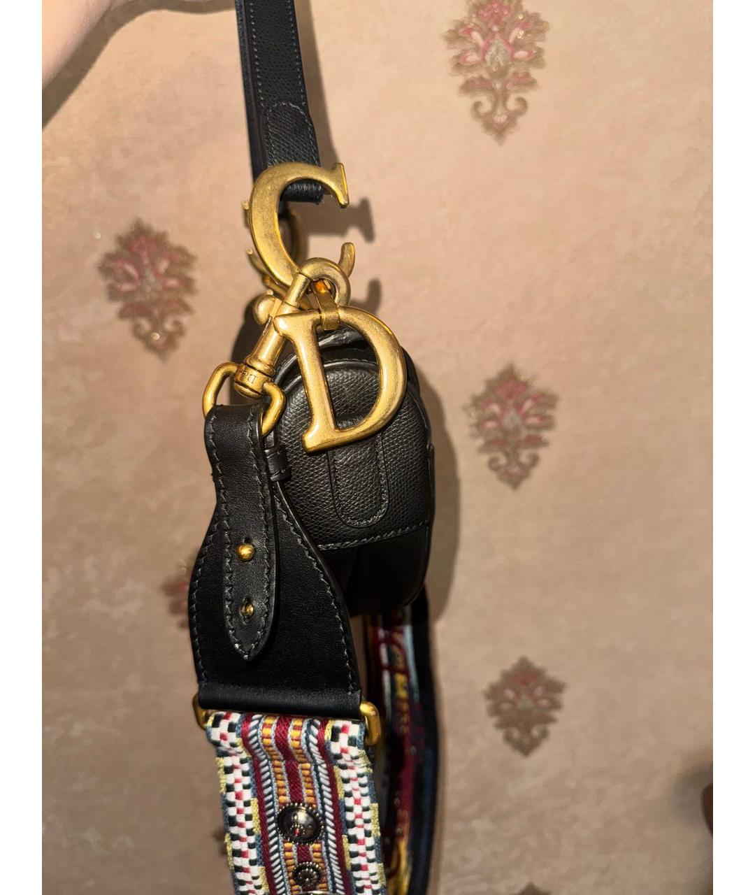 CHRISTIAN DIOR Черная кожаная сумка с короткими ручками, фото 8