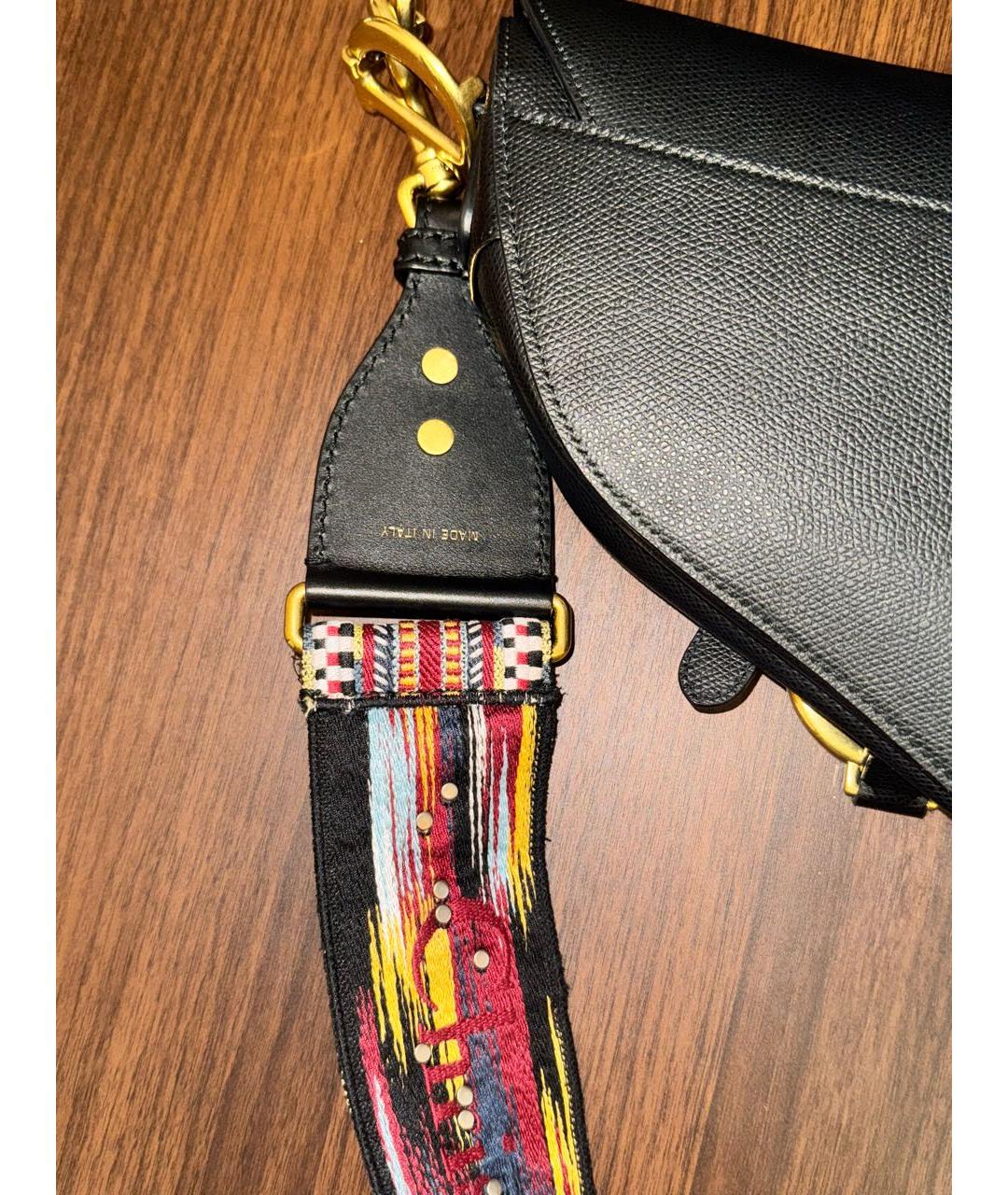 CHRISTIAN DIOR Черная кожаная сумка с короткими ручками, фото 5