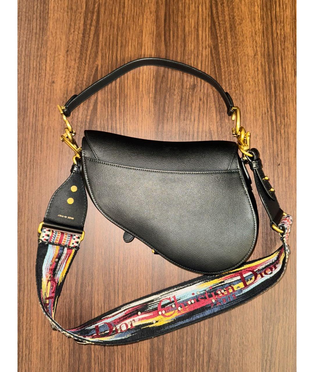 CHRISTIAN DIOR Черная кожаная сумка с короткими ручками, фото 4