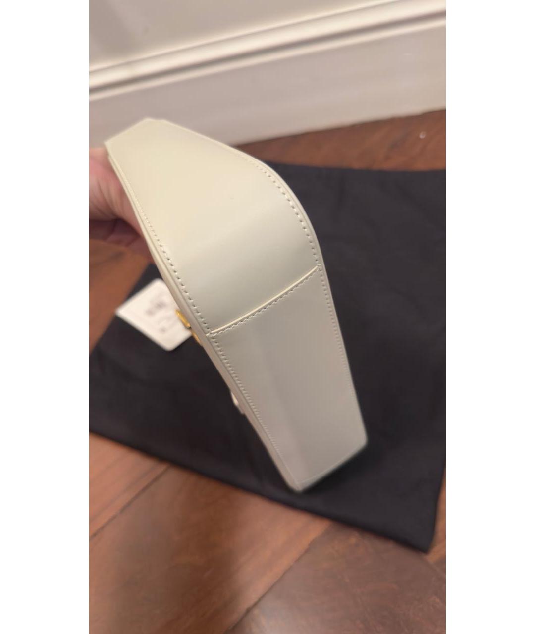SAINT LAURENT Белая кожаная сумка с короткими ручками, фото 5