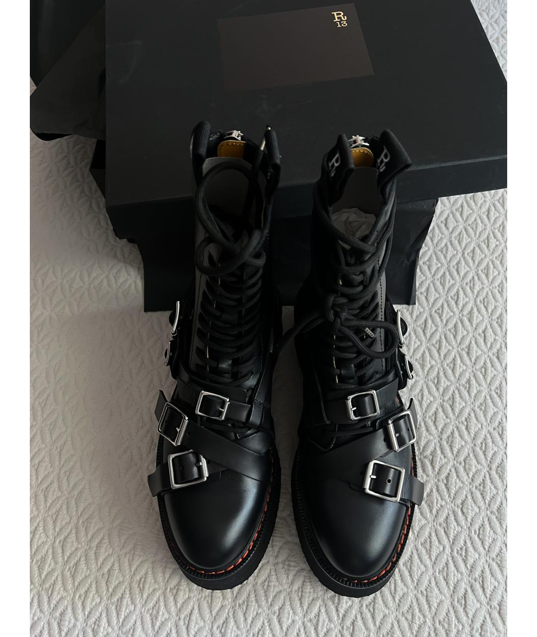 R13 Черные кожаные ботинки, фото 3