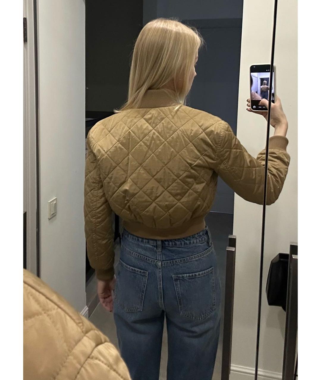 MAX MARA Бежевая полиэстеровая куртка, фото 2