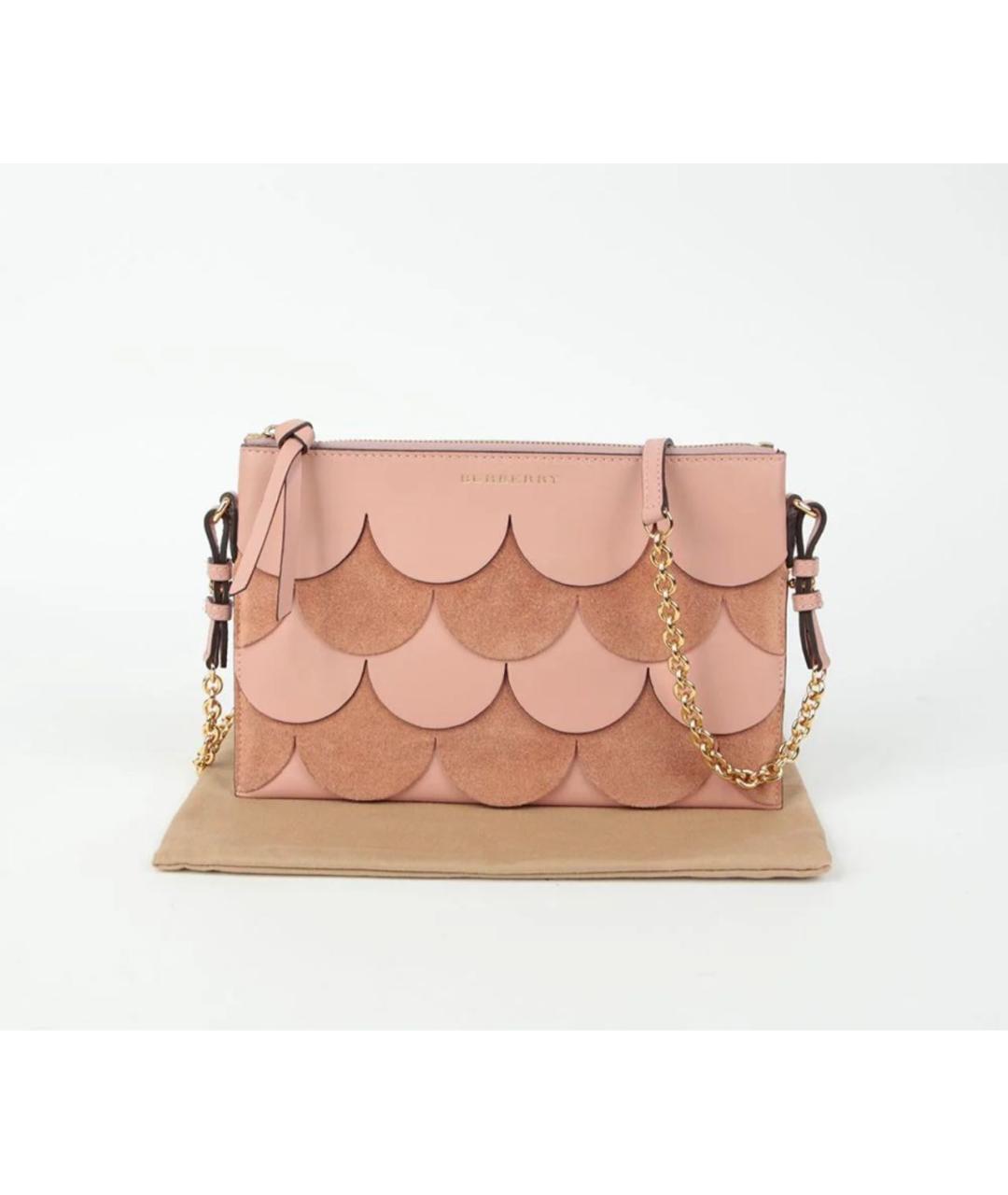 BURBERRY Розовая кожаная сумка через плечо, фото 6